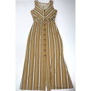 Maurices Striped Maxi Dress Button Front‎ Sleeveless Casual S